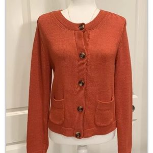Talbots Orange Women's Cardigan Sweater